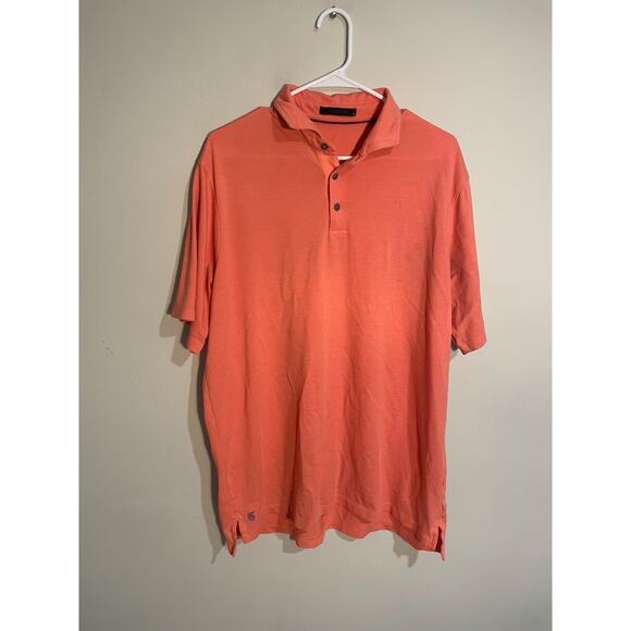 Greyson Men’s Golf Polo Shirt Salmon Pink Wolf Logo Size XL Short Sleeve - Picture 1 of 7